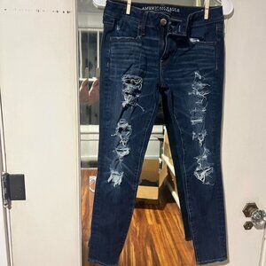 Navy American Eagle skinny jeans